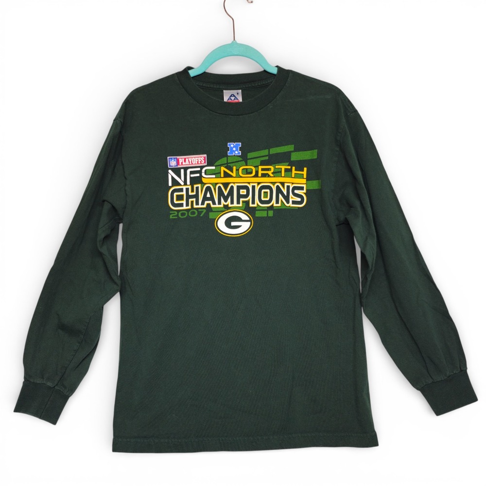 Green‎ Bay Packers NFC North Champions 2007 Long Sleeve T Shirt Men's Medium